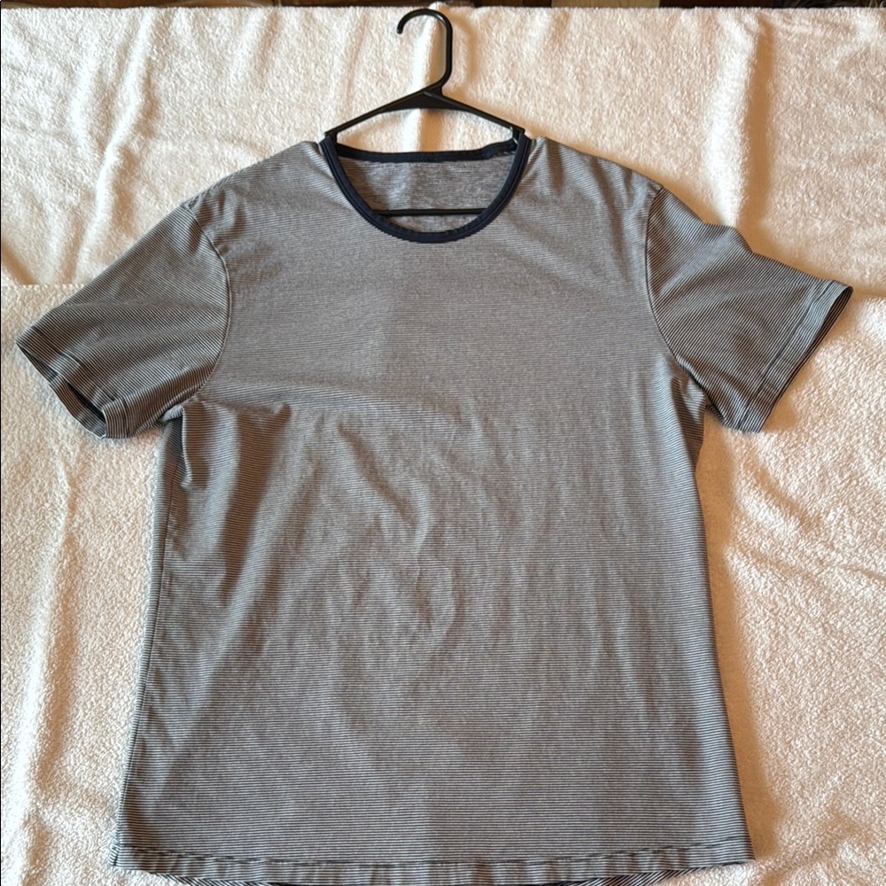 Lulu lemon Men's Navy & White Striped T-Shirt